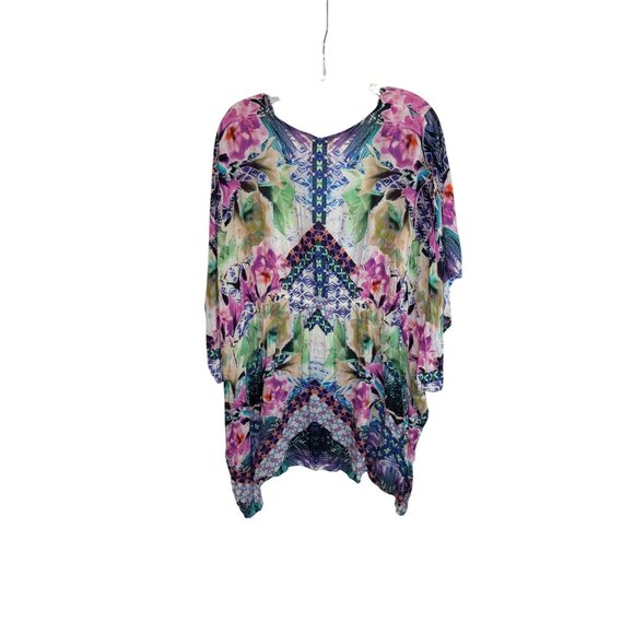 NEW Nanette Lepore Bollywood Sublimation Caftan Cover-Up Dress NWT - Size L - Picture 9 of 11